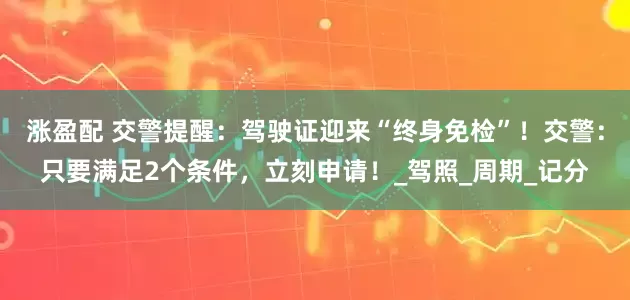 涨盈配 交警提醒：驾驶证迎来“终身免检”！交警：只要满足2个条件，立刻申请！_驾照_周期_记分
